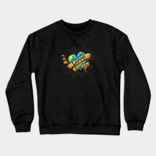 Love Earth - Hipster, Tattoo Earth Heart Crewneck Sweatshirt